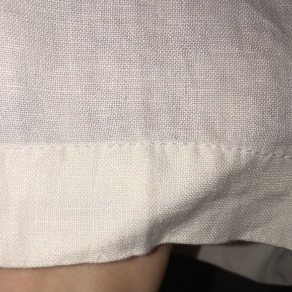 Tommy Hilfiger 10 White Linen Light Wide Leg Four Pocket Drawstring Pants - Picture 7 of 16